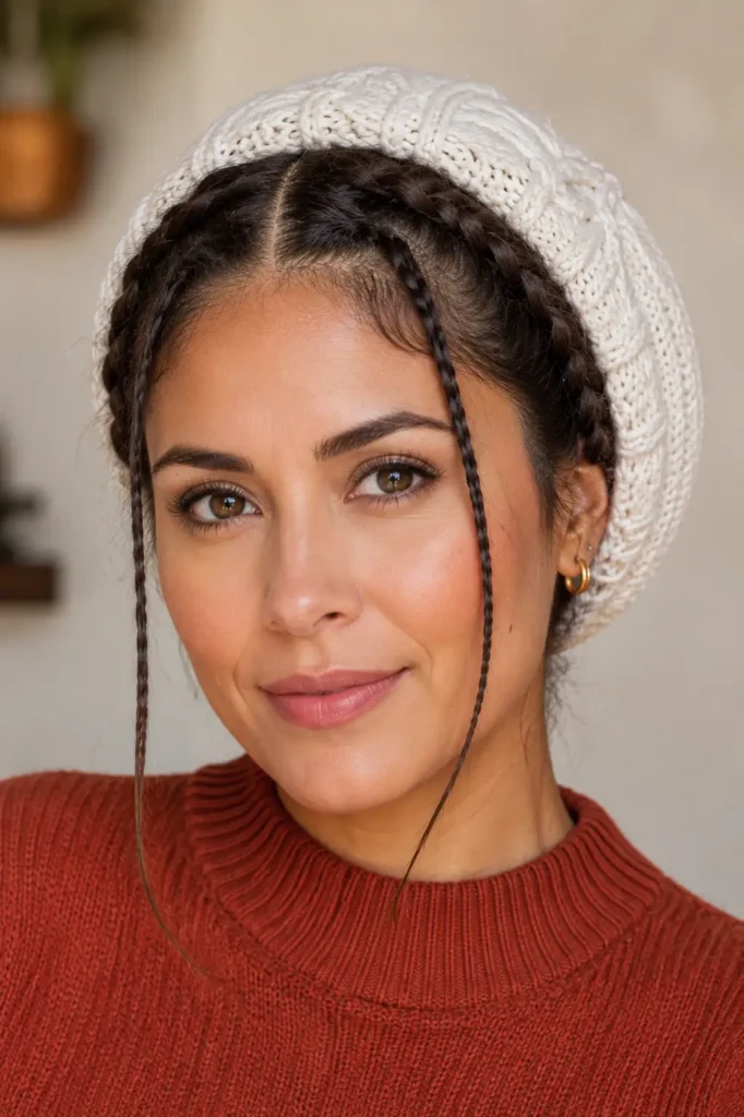 19. Dutch braid tucked under