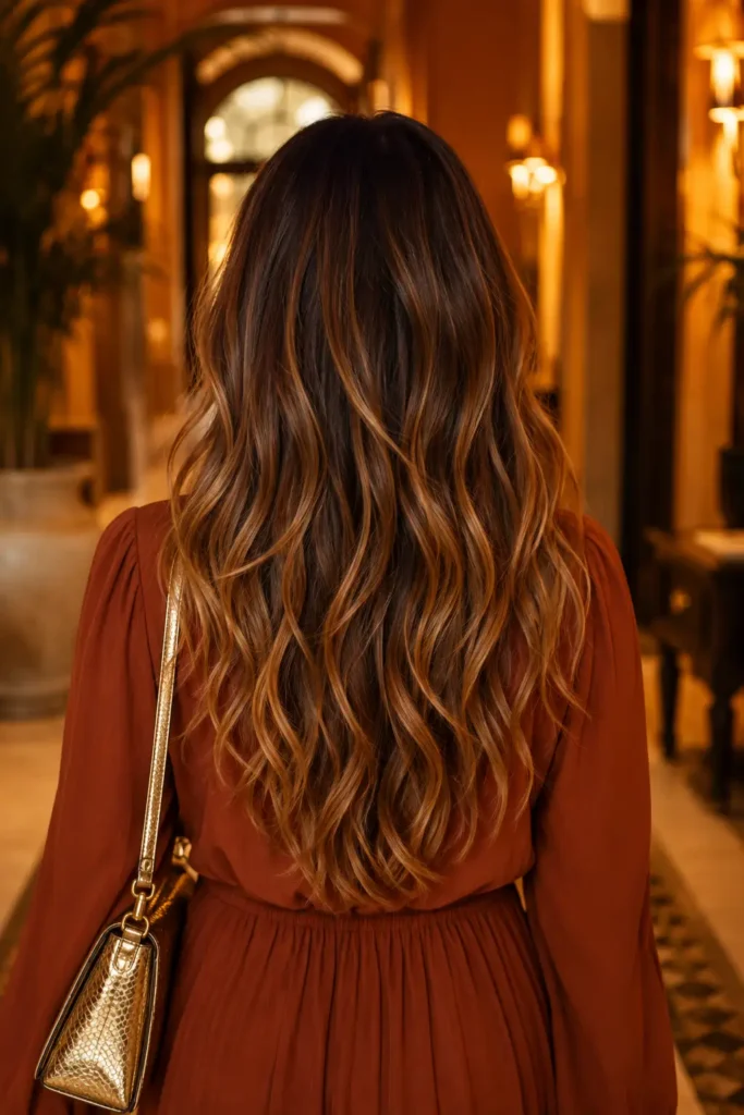 19. Honey Highlights on Grey Blending Hair