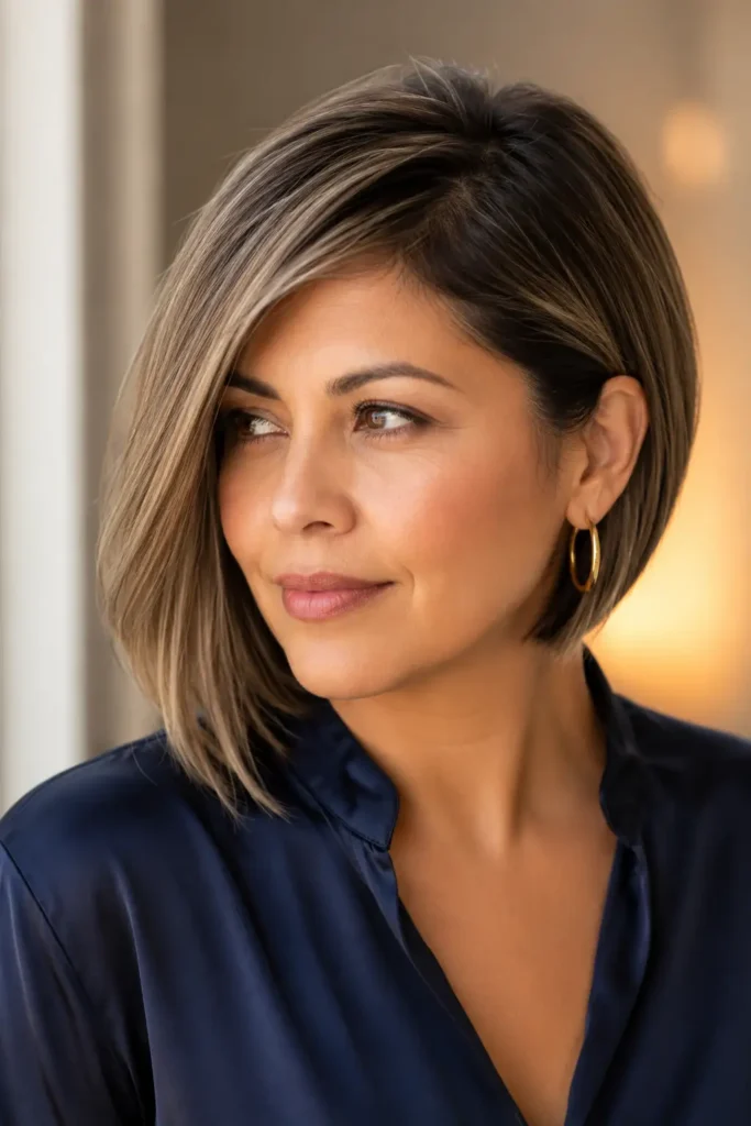 Short Bob Hairstyles for Thin Fine Hair 4 2. Asymmetric Bob with Side Sweep