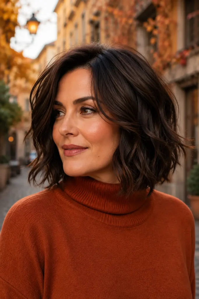 Lob Haircuts for Thin Hair 4 2. Blunt Jaw Length Lob with a Deep Side Part