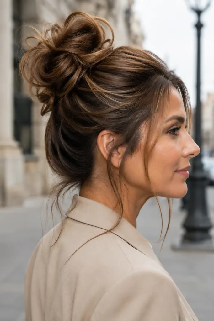 2. High messy bun