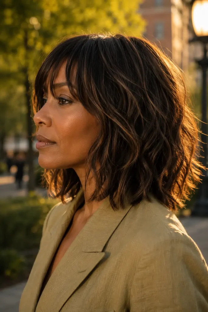 2. Short choppy bob with blunt bangs