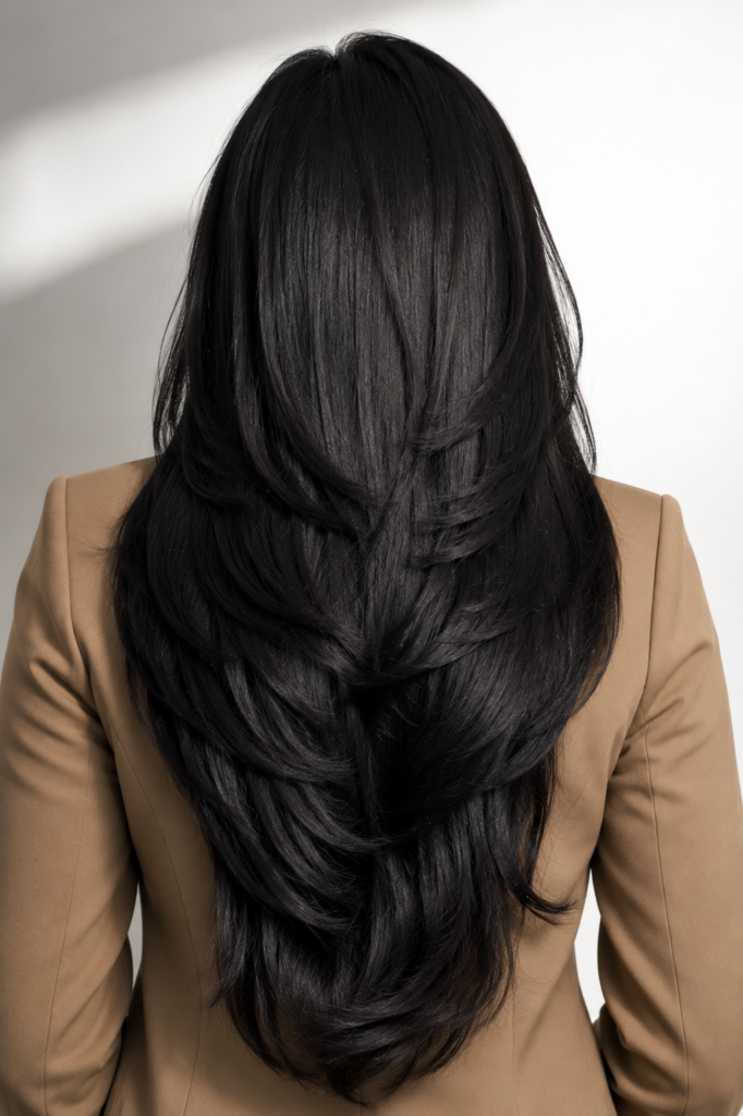 2. Sleek Blowout with Root Volume