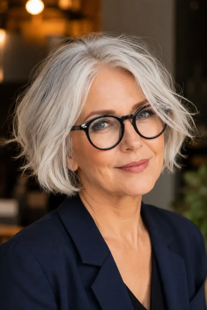 Hairstyles for Thin Fine Hair With Glasses 4 2. The Choppy Bob at the Chin