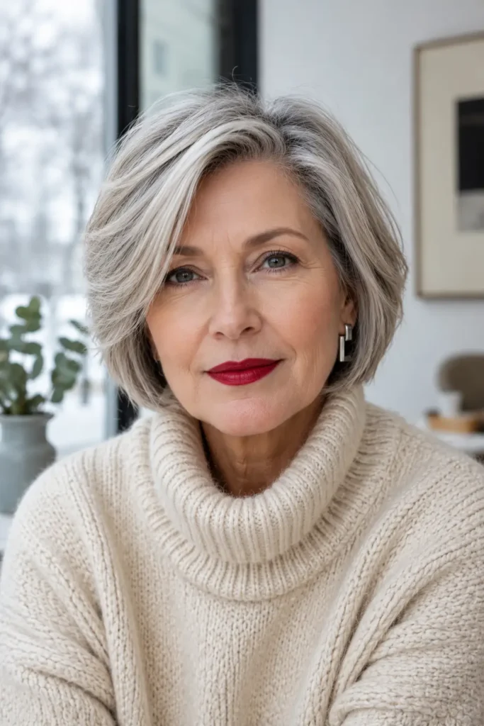 medium length hairstyles for women over 60 with thin fine hair 22 20. Chin Length Cut With Layers
