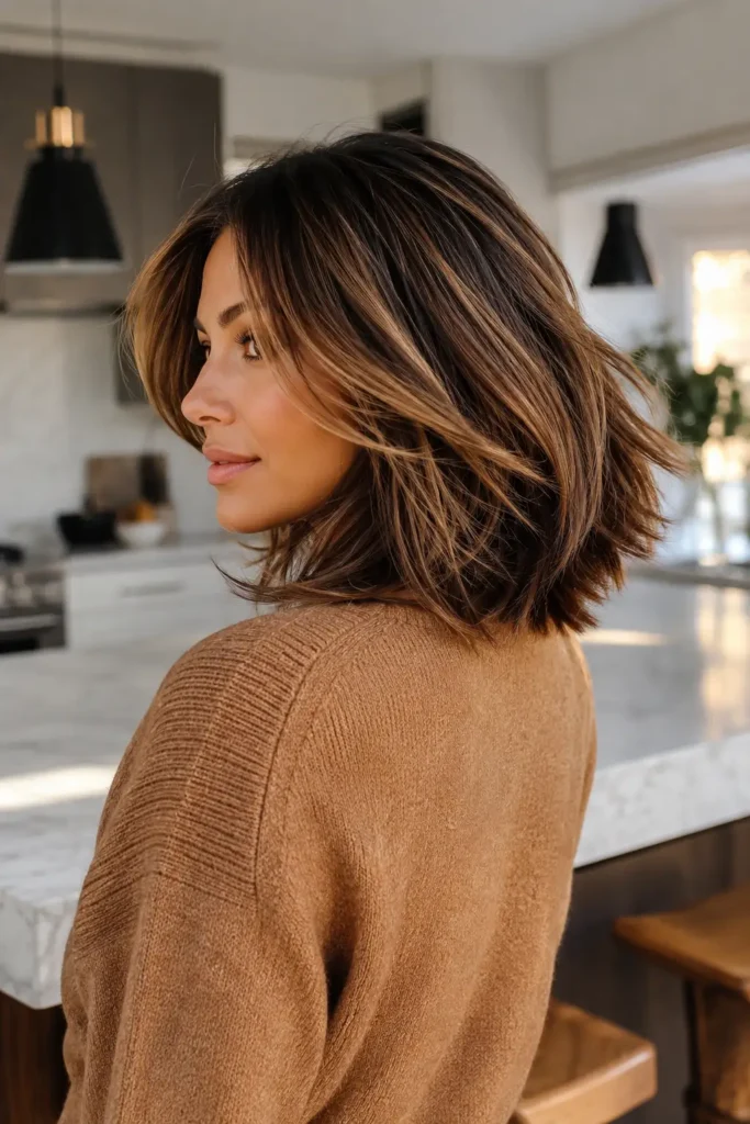 21. Grown Out Choppy Bob at Shoulder Length