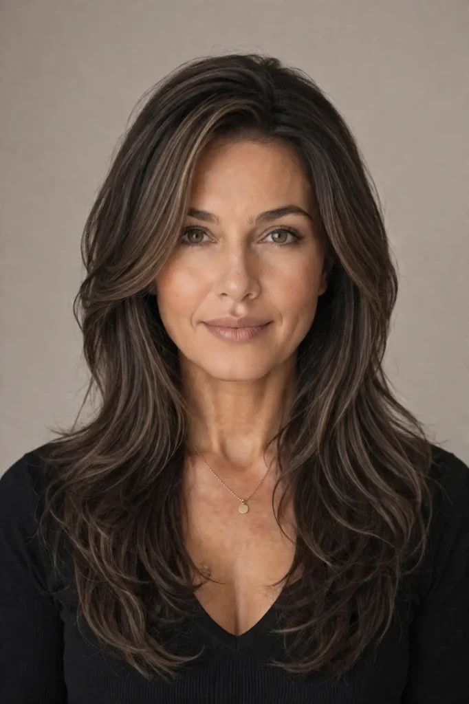 21. Long Layered Hairstyles for Women Over 50