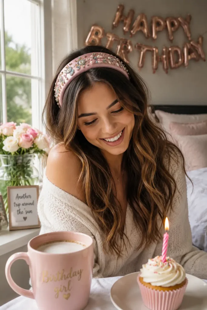 21.Headband with loose waves