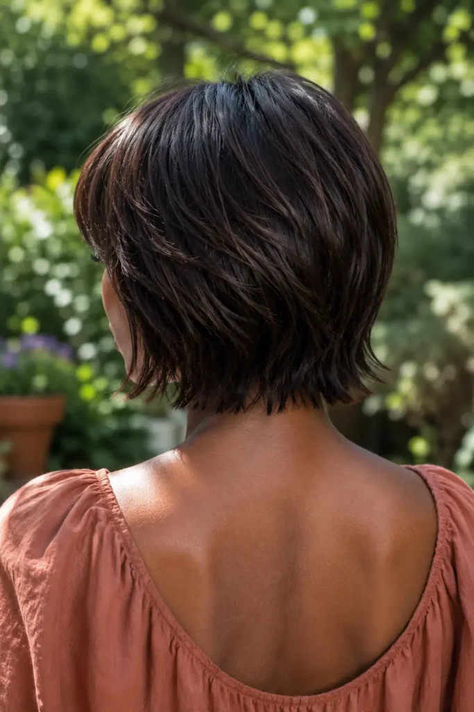 22. Curly choppy bob with bangs