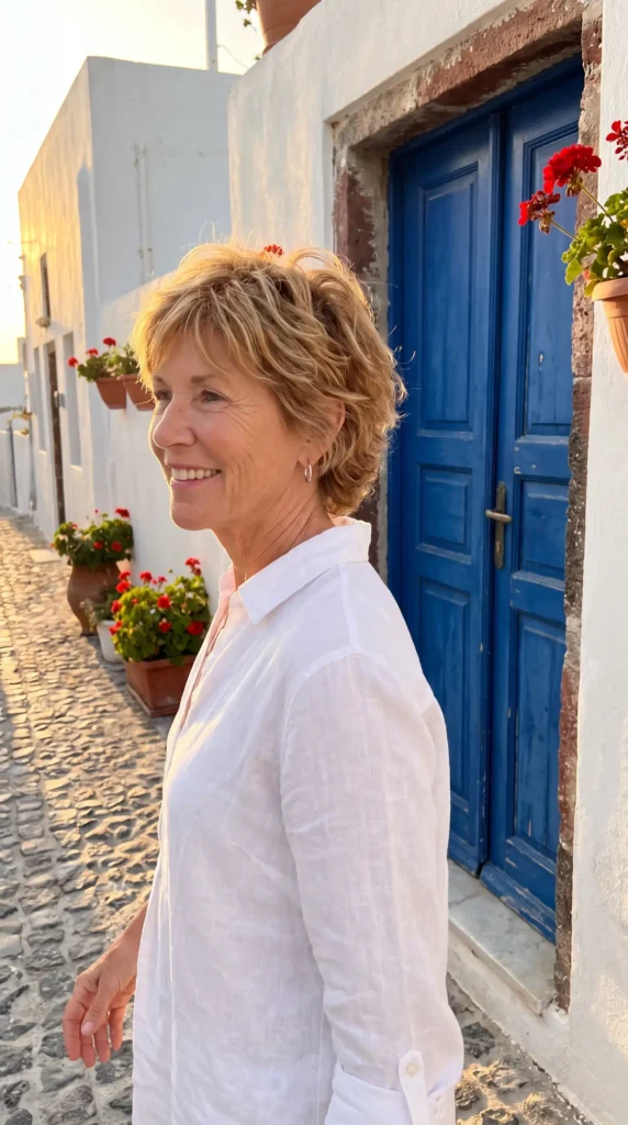 Short Shag Haircuts for Women Over 60 5 3 Prompt 3 Airy Shag Haircut Short Hair Shape A trim Woman with shag haircut walking 202607070809