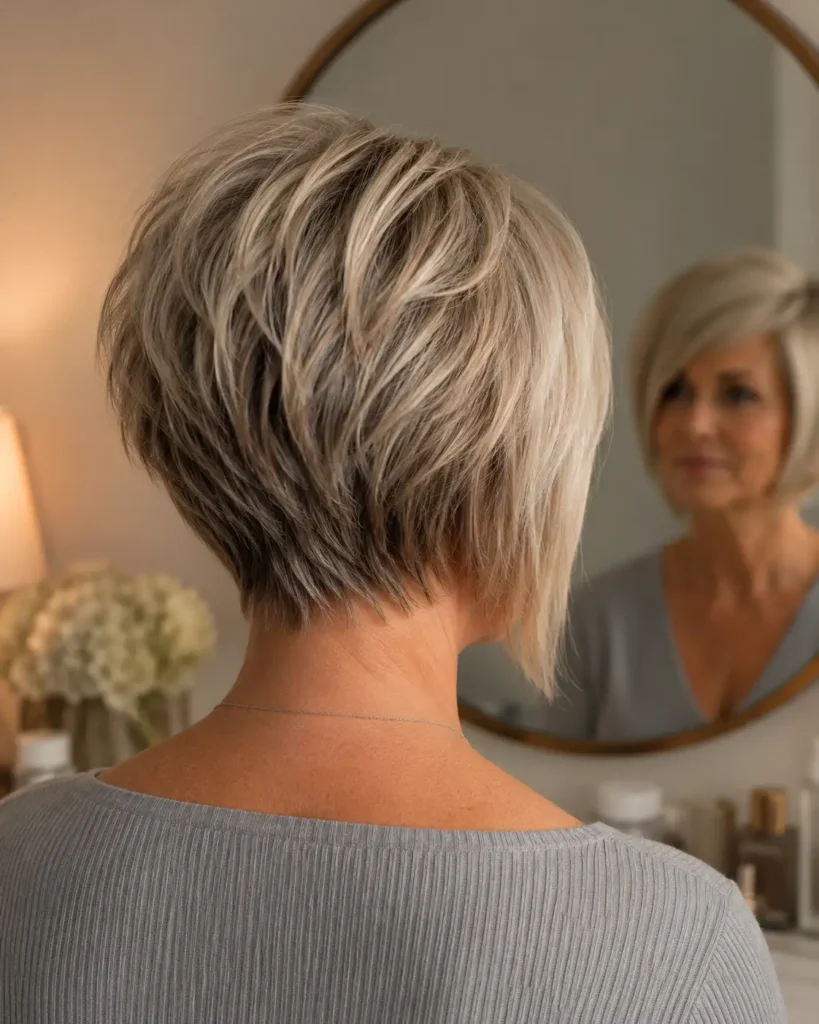 4. Choppy layered bob with side swept bangs