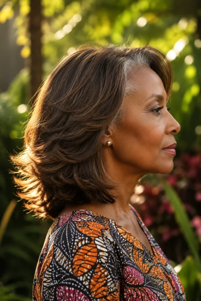 medium length hairstyles for women over 60 with thin fine hair 6 4. Feathered Ends Cut