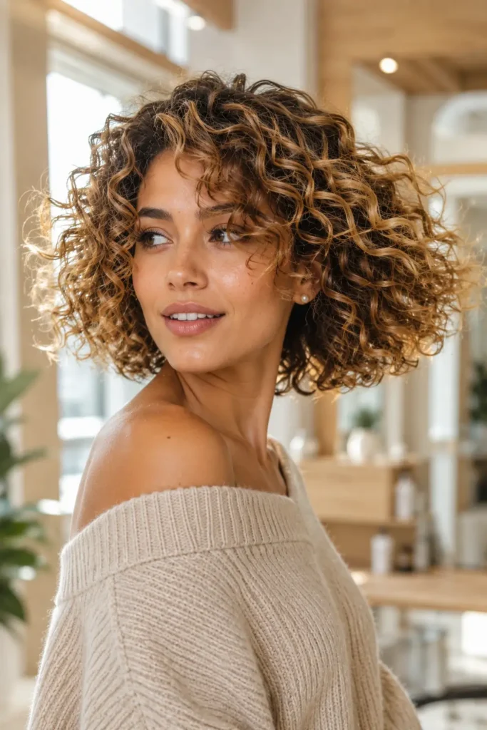 4. Layered Curly Bob