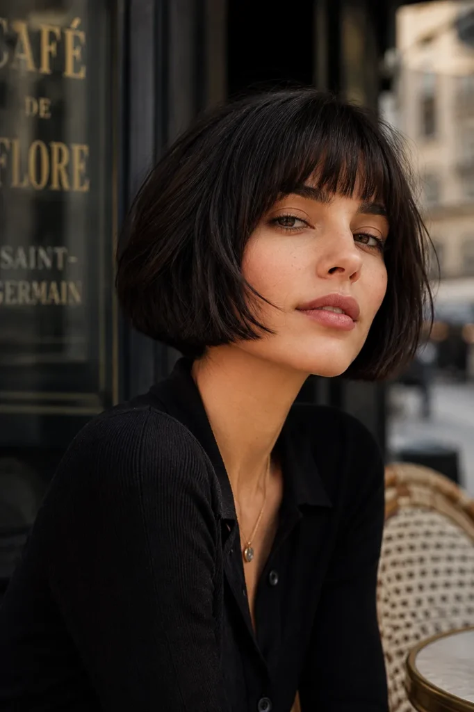 Short Bob Hairstyles for Dark Thin Fine Hair 6 4. The French Bob