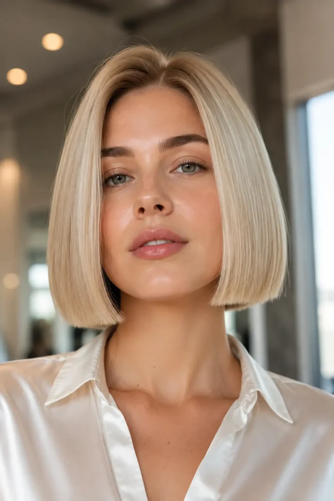5. Blunt Bob for Thin Hair at Chin Length
