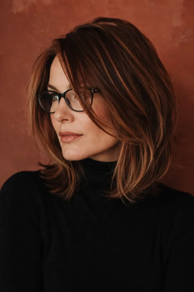 Hairstyles for Thin Fine Hair With Glasses 7 5. Layered Lob With Face Framing Pieces