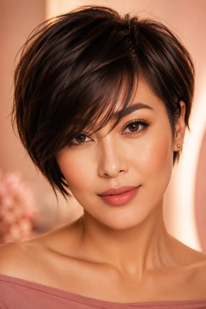Pixie Bob Haircut Ideas 7 5. Layered Pixie Bob with Side Bangs