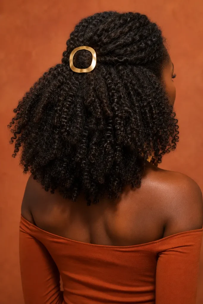 5. The Ribbon Tied Half Ponytail