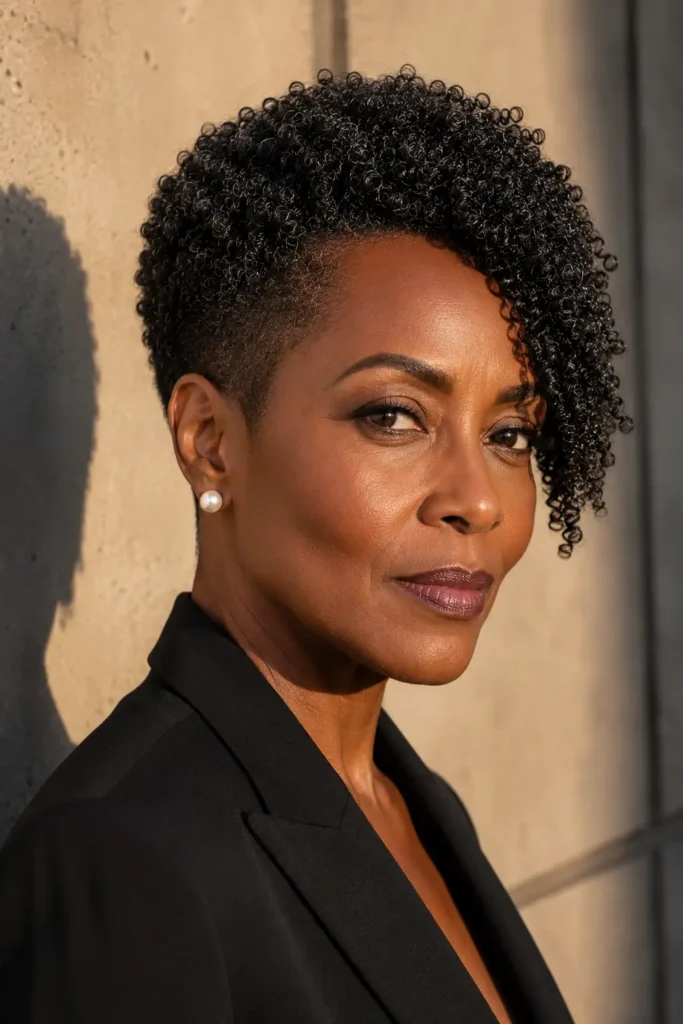 Pixie Hairstyles for Older Black Women 8 6. Asymmetric Pixie With a Side Sweep