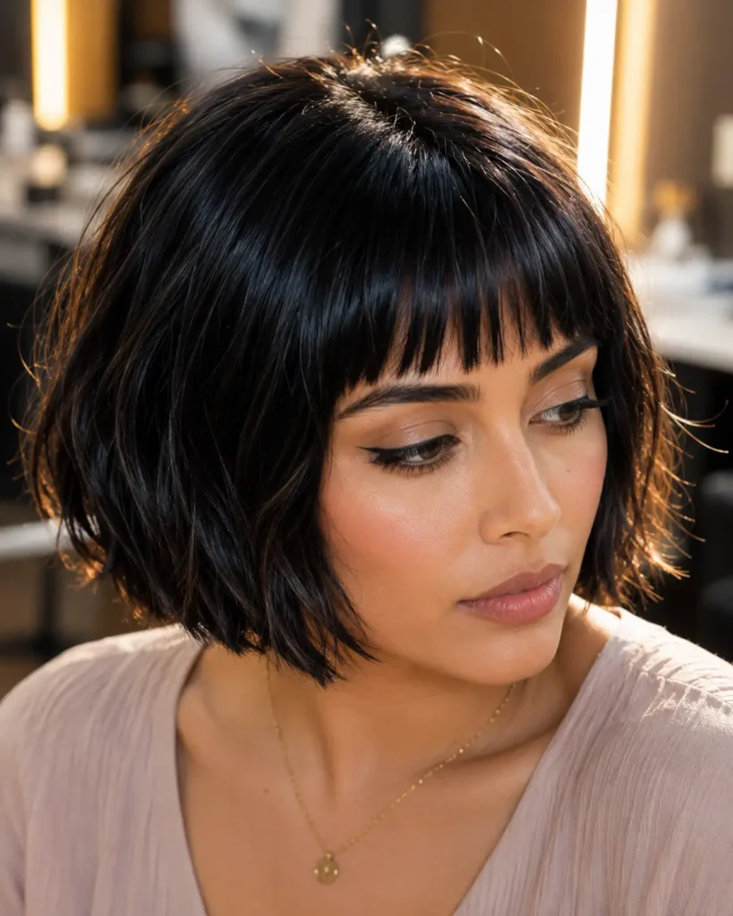 6. French bob with choppy fringe