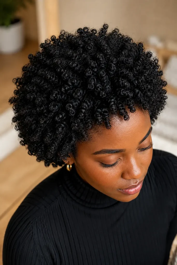 6. Natural Curly Bob for Type 4 Hair
