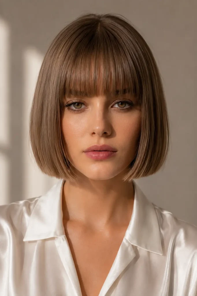 6. The Bob with Blunt Fringe for Fine Hair