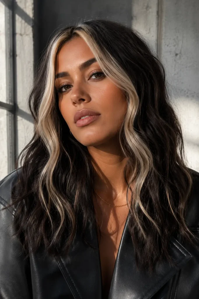 7. Bright Blonde Money Piece on Dark Brown Base