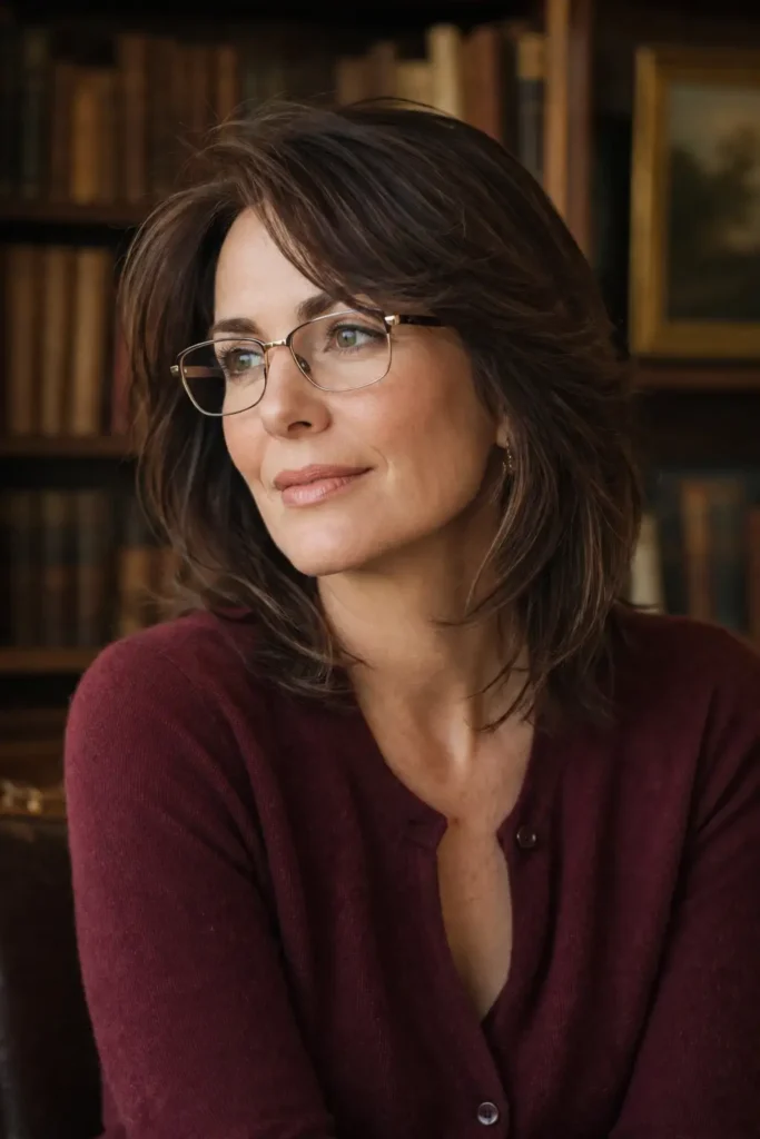 Hairstyles for Thin Fine Hair With Glasses 9 7. Feathered Layers With Side Part