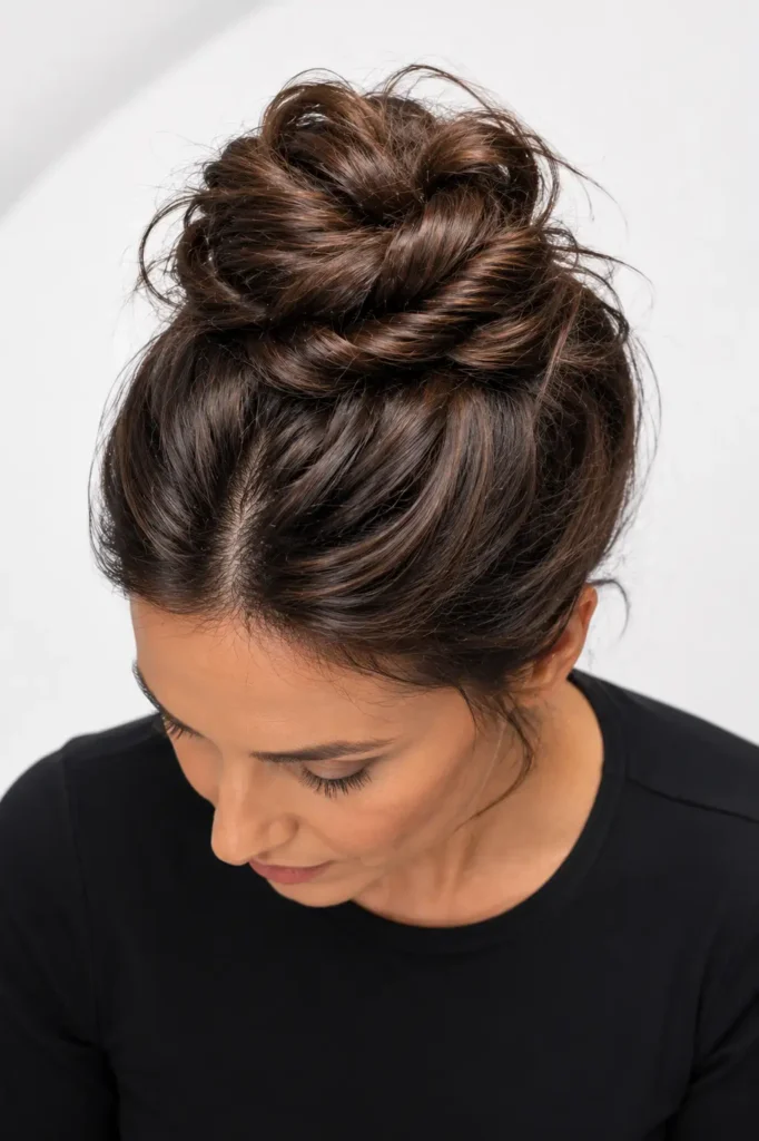 7. Twisted messy bun