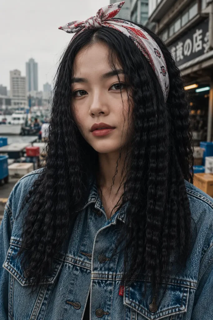 8. Crimped Texture with Bandana Accent