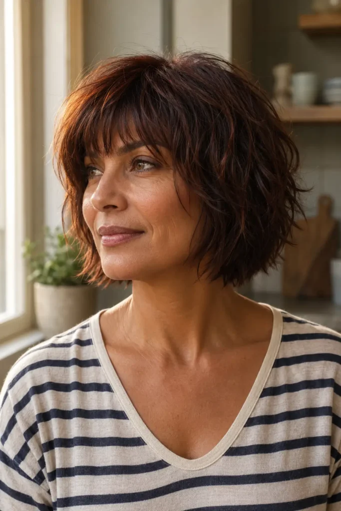 8. Shaggy bob for curly hair