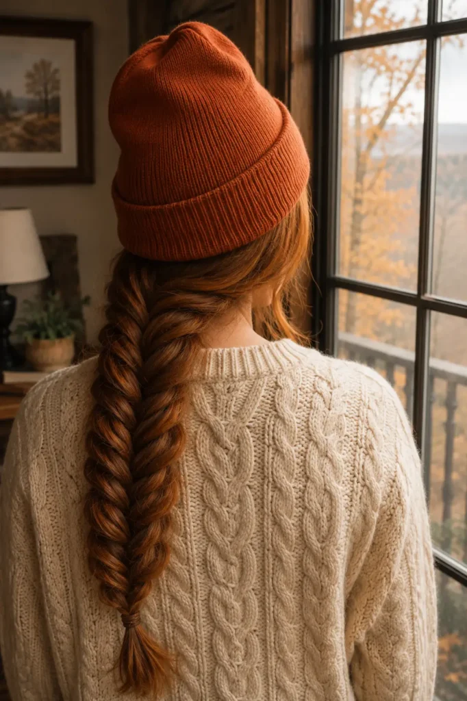 8. Voluminous side swept low ponytail