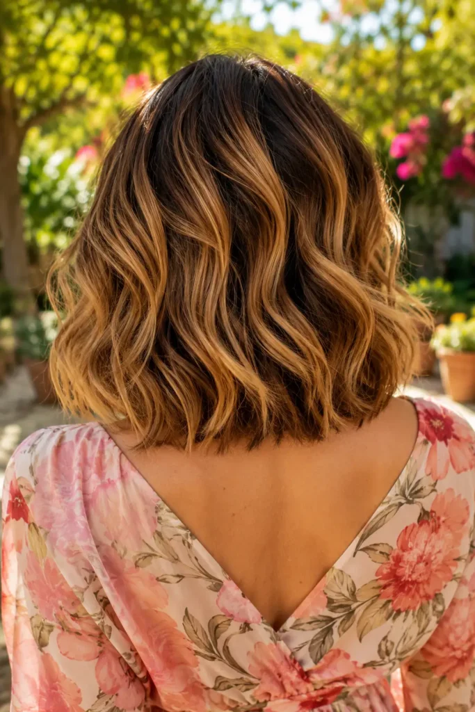 9. Golden Honey on Shoulder Length Hair