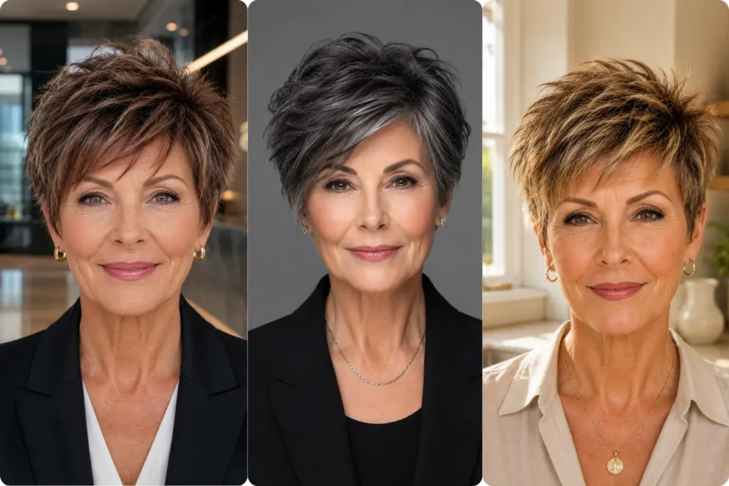 Edgy Choppy Pixie Haircuts for Women Over 50