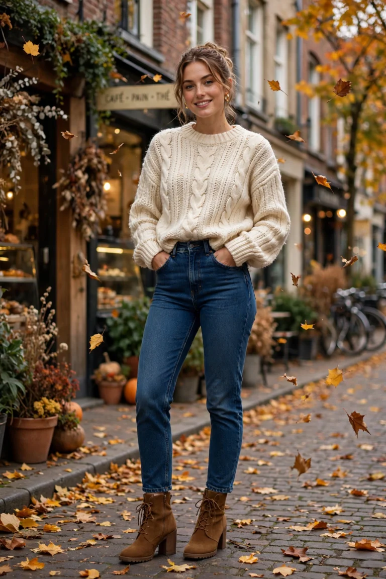 15 Chunky Knit Sweater Outfits for Fall